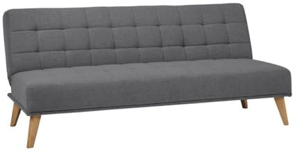 SHIITO | Modelo Versalles - Sofá Cama con Apertura Clic-Clac | Donde la Elegancia y el Confort se encuentran | Diseño Capitoné en Color Gris | 189.5 x 88 x 89 cm