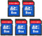 INDMEM SD Card 8GB 5 Packs, SD Memory Card 8GB UHS-I SDHC U1 Class 10, High Speed 8GB SD Card for Digital Camera, Computer, Trail Camera