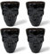 MIJOMA Juego de 4 vasos de chupito de plástico negro con diseño de calavera, reutilizables, para Halloween, fiestas de terror, noches de película de terror, capacidad de 50 ml