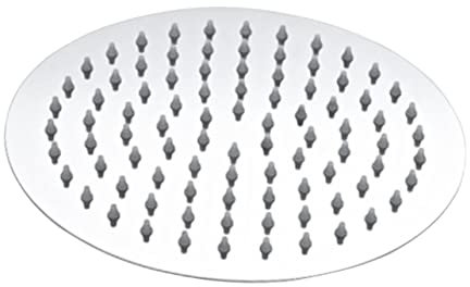 WATIIFUFU 10 Zoll Edelstahl Ultradünner Wasserfall Duschkopf Runder Hochdruck Regenduschkopf Luxus Regenduschkopf Für Spa Erlebnis Silber