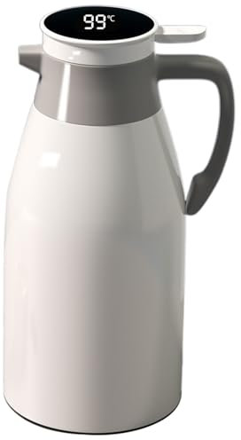 VALINK Caraffa termica da caffè, 1 L o 2 L, thermos sottovuoto di grande capacità con manico e sensore di temperatura, display per caffè, tè, 2 l