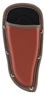 Everkeen Gartenschere Lederholster Lederetui für Gartenschere PU-Leder außen Futter aus Oxford-Stoff Befestigung am Gürtel mit Gürtelschlaufe für Astschere Baumschere Ernteschere Rebscheren Braun