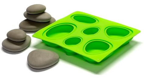 Silikon Gießform für symmetrische Steine – Wiederverwendbar & spülmaschinenfest – Für Beton, Gips, Harz, Seife & Wachs – BPA-frei & lebensmittelecht