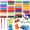 36 Farben Modelliermasse lufttrocknend – Foam Clay Set für Kinder ab 3 Jahren – Selbsttrocknende Knete mit Werkzeug & Formen – Bunte Knetmasse zum Basteln & DIY Geschenk Jungen Mädchen