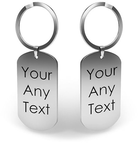 Charmify Engraved Metal Keyring Personalised with Custom Text – Sentimental Gift for Dad, Mum, Partner or Friend – Keepsake Key Chain (Silver) Made in UK