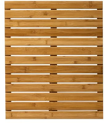 Brigros - Pedana Doccia In Bamboo Antiscivolo Per Bagno, Tappetino Doccia In Legno Naturale, Tappeto Bambu In Vari Formati, Pedana Doccia Antiscivolo In Legno, Tappetino Bagno (50x60 cm)