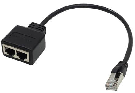 RJ45 Ethernet Splitter Adapter,1Pack Ethernet Cable Splitter 1 to 2 Network Switch Adapter,Supports Data Transmission Up To 10Gbps Extender for Cat5/Cat5e/Cat6/Cat7/Cat8, Router, Switch, TV, Laptop