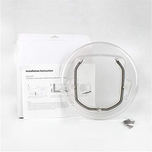 Fashion Pet Dog 4 Way Lock Cat Puppy Doggie puerta con cerradura redonda transparente para pantalla de ventana/puerta corredera de vidrio/vidrio ventana