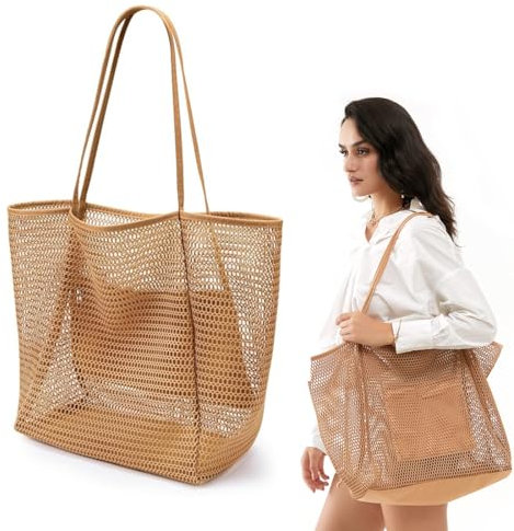 Borsa Spiaggia Donna, Famiglia Borsa Mare Impermeabile, Leggera Pieghevole Multitasche ad Ampia Borsa Mare, Beach Tote Bag Pieghevole Borsa da Viaggio, per Spiaggia Viaggio Vacanze