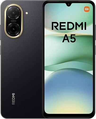 Xiaomi Redmi A5 Smartphone, 4GB+128GB, Super Clear 32MP AI Camera, 5200mAh Battery, Powerful Octa-core Processor, Immersive 6.88 120Hz Display, Midnight Black(No Power Adapter Included)