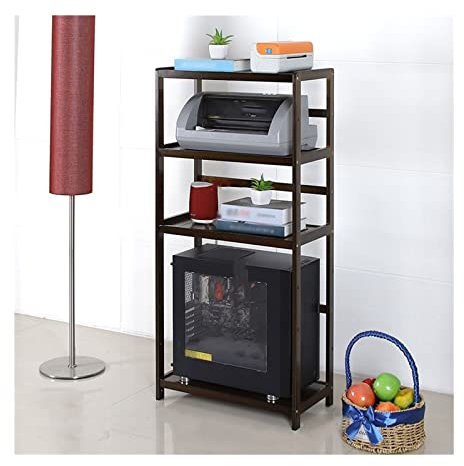 Printer stand,4-Tier Rolling PC Stand, Movable CPU Tower & Printer Stand with Open Shelves, Adjustable Floor Storage for Home Office, Fits All Computer Cases (51 * 26 * 105cm)