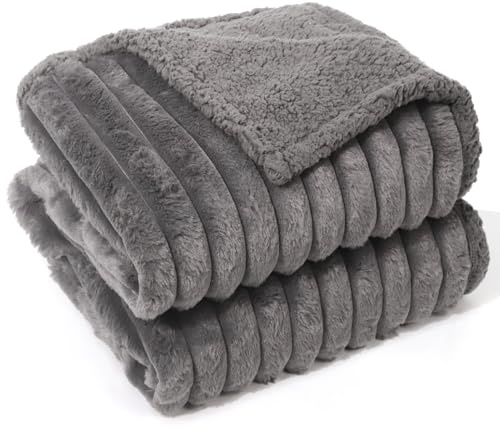 Wdmiya wasserdichte Hundedecke, Hundedecke für Mittelgroße & Kleiner Hunde | 75x100cm Haustier Decke Flauschig und Weich, Schutzdecke Hundesofa, Maschinenwaschbar Katzendecke für Unterwegs,Grau