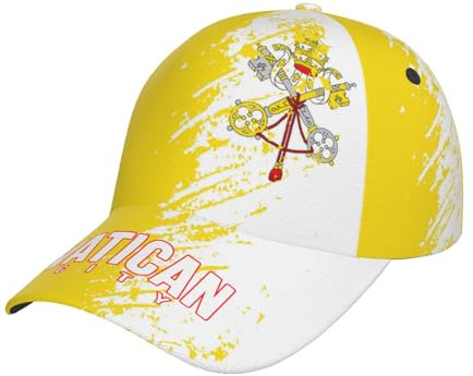 Baseball Cap Vatikanstadt-Flagge, Körnung 3D Trucker Hut Verstellbare Baseballkappe Einheitsgröße Snapback Cap Für Reisen Außenbereich Outdoor
