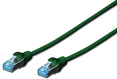 DIGITUS LAN Kabel Cat 5e - 3m - RJ45 Netzwerkkabel - SF/UTP Geschirmt - Kompatibel zu Cat-6 & Cat-6A - Grün