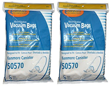 Envirocare Replacement Micro Filtration Vacuum Cleaner Dust Bags made to fit Kenmore Ultra Care 50570 Canister Vacuum Cleaners 16 bags
