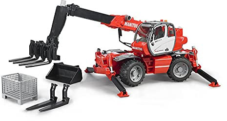bruder 02129 - Manitou Teleskostapler MRT 2150 - 1:16 Baufahrzeug, Stapler, Bauernhof, Landwirtschaft, Spielzeug