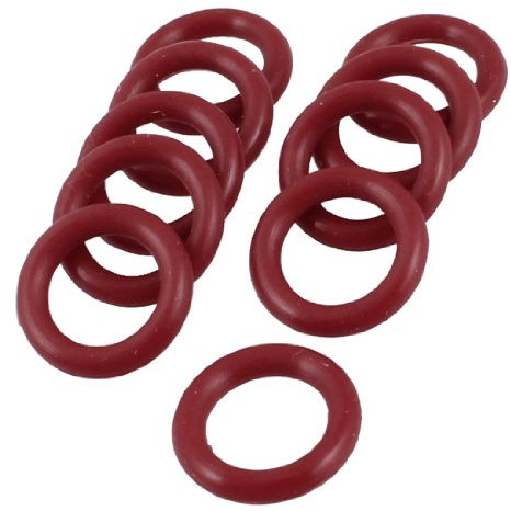 sourcing map Dichtungsringe, O-Ringe, Wellendichtringe, Dichtringe, 10 Stück, 14 mm x 2,5 mm, aus Gummi, Rot de