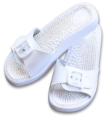 Medosan Massage-Pantolette weiß Gr. - Erwachsene, Unisex, Slide, Sandale, Pantoffel