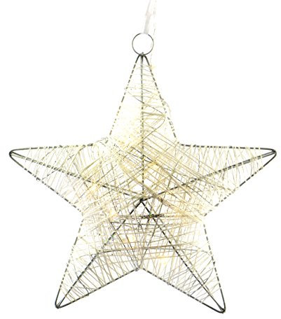 Nipach GmbH 10 LED Stern in Rattanoptik Leuchtfarbe warm-weiß Batterie Timer Ø 25 cm Dekostern Weihnachtsdeko Rattanstern Stimmungsleuchte Weihnachtsstern