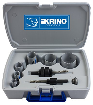 Krino 21080202K - Set di Seghe A Tazza Bimetalliche HSS Kit Elettricisti - 9 Pezzi