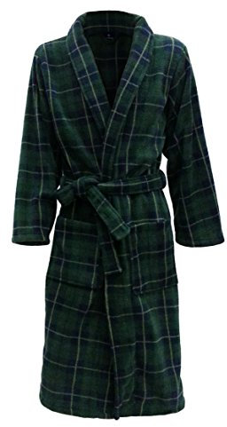 John Christian Vestaglia da Camera con Disegno Scozzese a Scacchi (Tartan), Verde, Uomo (XL)