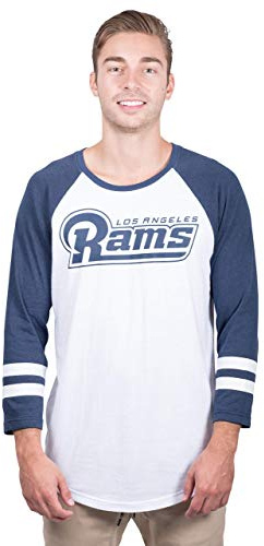 Ultra Game Adults NFL Official Super Soft Raglan Baseball Long Sleeve T-Shirt