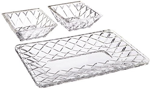 Fifth Avenue Crystal Muirfield Faceted Crystal 3-Piece Serving Set