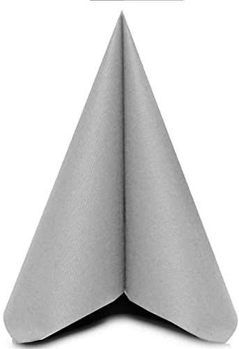 Mank Airlaid-Servietten 40x40 cm Premium Einweg-Serviette textilähnlich und saugstark perfekt für Hochzeit & Partys 50 Stück Silber
