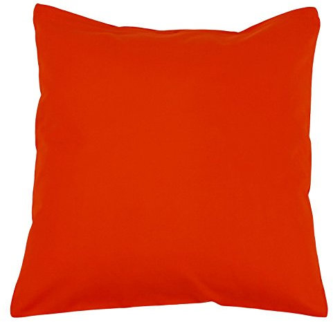 Hans-Textil-Shop Kissenbezug 40x40 cm Uni Orange Baumwolle Dekokissen Kissenhülle Couchkissen Sofakissen Deko Reißverschluss