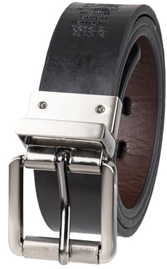 Levi's Boys' Big Kids Belt - School Casual for Jeans with Reversible Strap, Black/Brown, X-Large