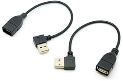 chenyang 2 Pack USB Verlängerungskabel, USB 2.0 Typ A Stecker auf Buchse 90 Grad abgewinkelt Datenübertragungs und Ladeverlängerungskabel 20 cm