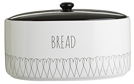 Premier Housewares Heartlines Bread Canister, Dolomite - White