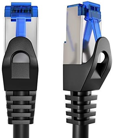 KabelDirekt – Cavo di Rete schermato 10Gbit/s – 7,6m, argento | Cavo Ethernet/LAN, Twisted Pair, RJ45 – per PC, gaming, router, switch e modem – 10Gbit/s