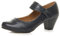 Womens Ladies mid Heel Mary Jane Strap Smart Work Comfort Court Shoes Size 5 38, 5 UK, Navy Matte