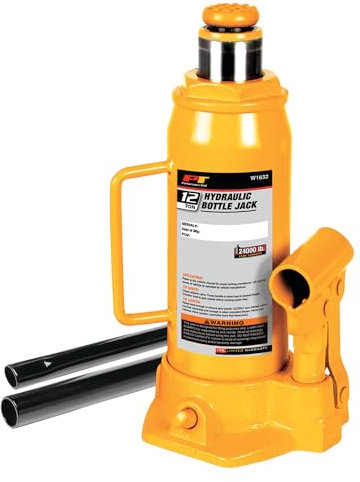 Performance Tool W1632 12 Ton (24,000 lbs.) Heavy Duty Hydraulic Bottle Jack, Yellow