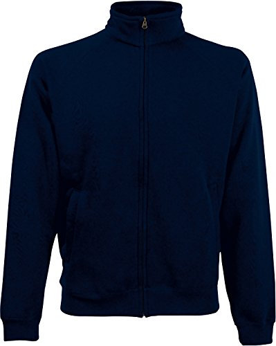 Fruit Of The Loom Herren Sweat-Jacke / Sweatshirt mit Reißverschluss L,Blau - Navy