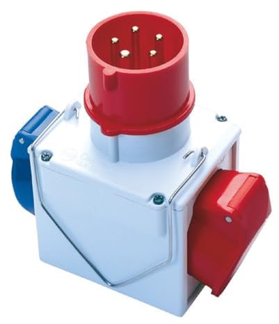FANTON 73112 Adattatore industriale da spina 3P+N+T a 1 presa 3P+T e 1 presa 2P+T IP44