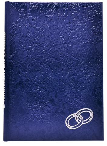 Stammbuch Hochzeit - PICO - Familienbuch aus luxuriöser Metallicfolie in blau, Familienstammbuch mit Stammbaum Vorlage zum Ausfüllen, Stammbuch der Familie im Format 14 x 21 cm