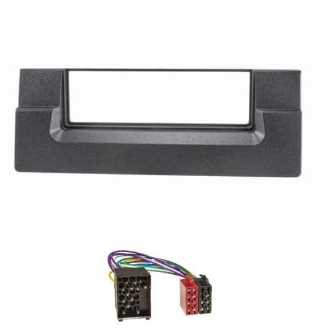 tomzz Audio 2404-023 Conjunto de Panel de Radio Compatible con BMW Serie 5 E39 X5 E53 Negro con Adaptador de Radio Pin Redondo ISO