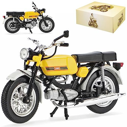 alles-meine.de GmbH Jawa Mustang Gelb DDR Atlas Collection 1/24 Modellcarsonline Modell Motorrad mit individiuellem Wunschkennzeichen