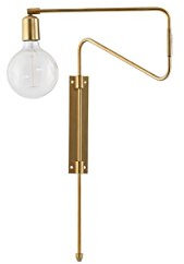 House Doctor Wall lamp, Swing, Brass, E27, Max 25 W, 2.20 m Cable,l: 37 cm, w: 5 cm, h: 65 cm, Cb0212, messing