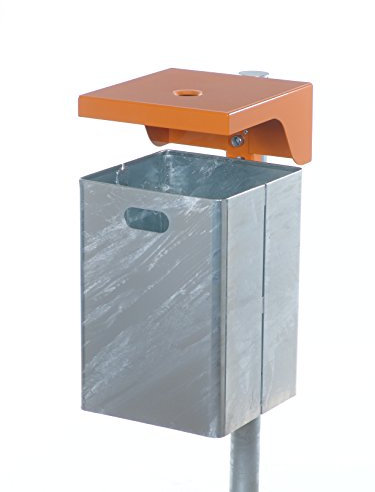 Rechteck Abfallbeälter mit Abdeckhaube und Ascher 50 L