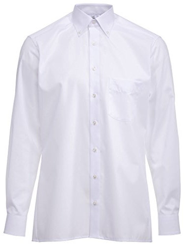 OLYMP Luxor modern fit Hemd Langarm Button Down Kragen Popeline weiß Größe 48