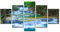 Visario Bild und Kunstdruck 160 x 80 cm 5611 auf Leinwand Bild Wasserfall fünfteilig
