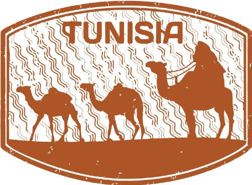 Tunisia Camels Desert Travel Grunge Stamp Hochwertigen Auto-Autoaufkleber 12 x 10 cm