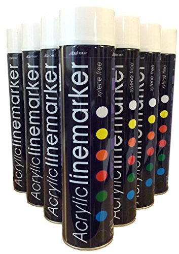 (PACK OF 6) Large 750ml WHITE Line Marking Spray paint survey builders marker Sports Grounds