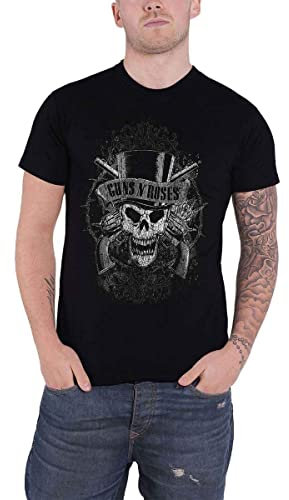 Guns N Roses Men's Faded Skull Short Sleeve T-Shirt, Black, XX-Large