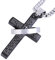 DonDon Collana Uomo in Acciaio Inox con Ciondolo a Forma di Croce in Acciaio Inox Nero in Sacchetto di Velluto