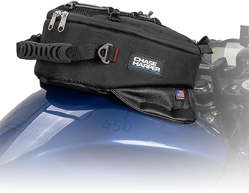 Chase Harper USA 450 Magnetic Tank Bag, Water-Resistant, Tear-Resistant, Industrial Grade Ballistic Nylon with Anti-Scratch Rubberized Polymer Bottom, Strong Neodymium Magnets – Black