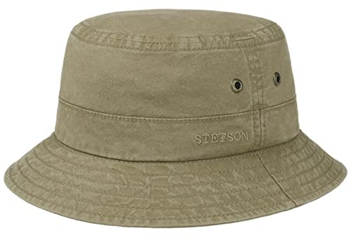 Stetson Delave Baumwollhut Anglerhut Herren Damen Bio-Baumwolle UV-Schutz 40 Packable Hut Frühjahr Sommer Khaki S (54-55 cm)